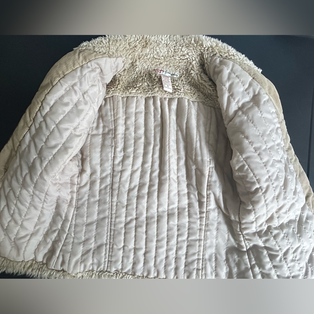 Y2K ABERCROMBIE & FITCH Shearling Corduroy Tan Jacket Size M FULL ZIP - Picture 8 of 12